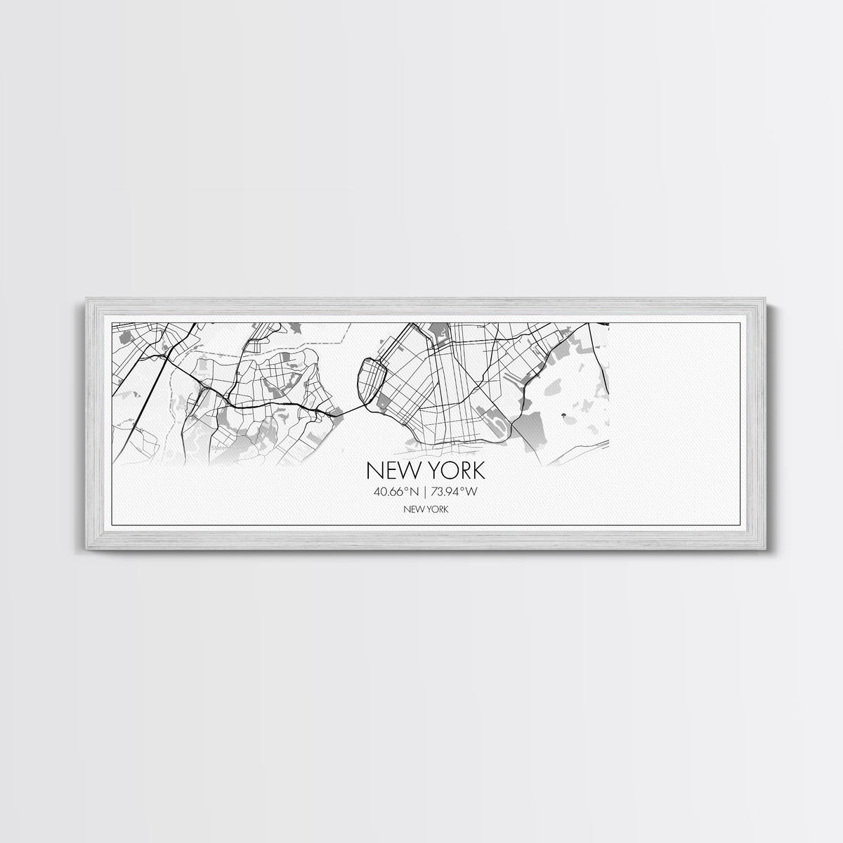 Panoramic New York City Map, New York Art, Map Print, Minimalist Wall Art, Canvas Art, Housewarming Gift, Street Map Art, Closing Gift