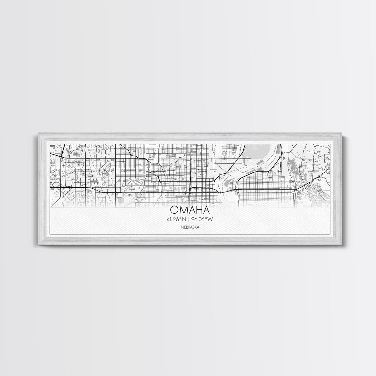 Panoramic Omaha City Map, Nebraska Art, Map Print, Minimalist Wall Art, Canvas Art, Housewarming Gift, Street Map Art, Closing Gift