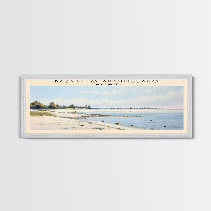 Bazaruto Archipelago Travel Art Framed Canvas Print, COUNTRY Wall Decor, Home Decor, Travel Poster, Vintage Wall Art, Watercolor Painting