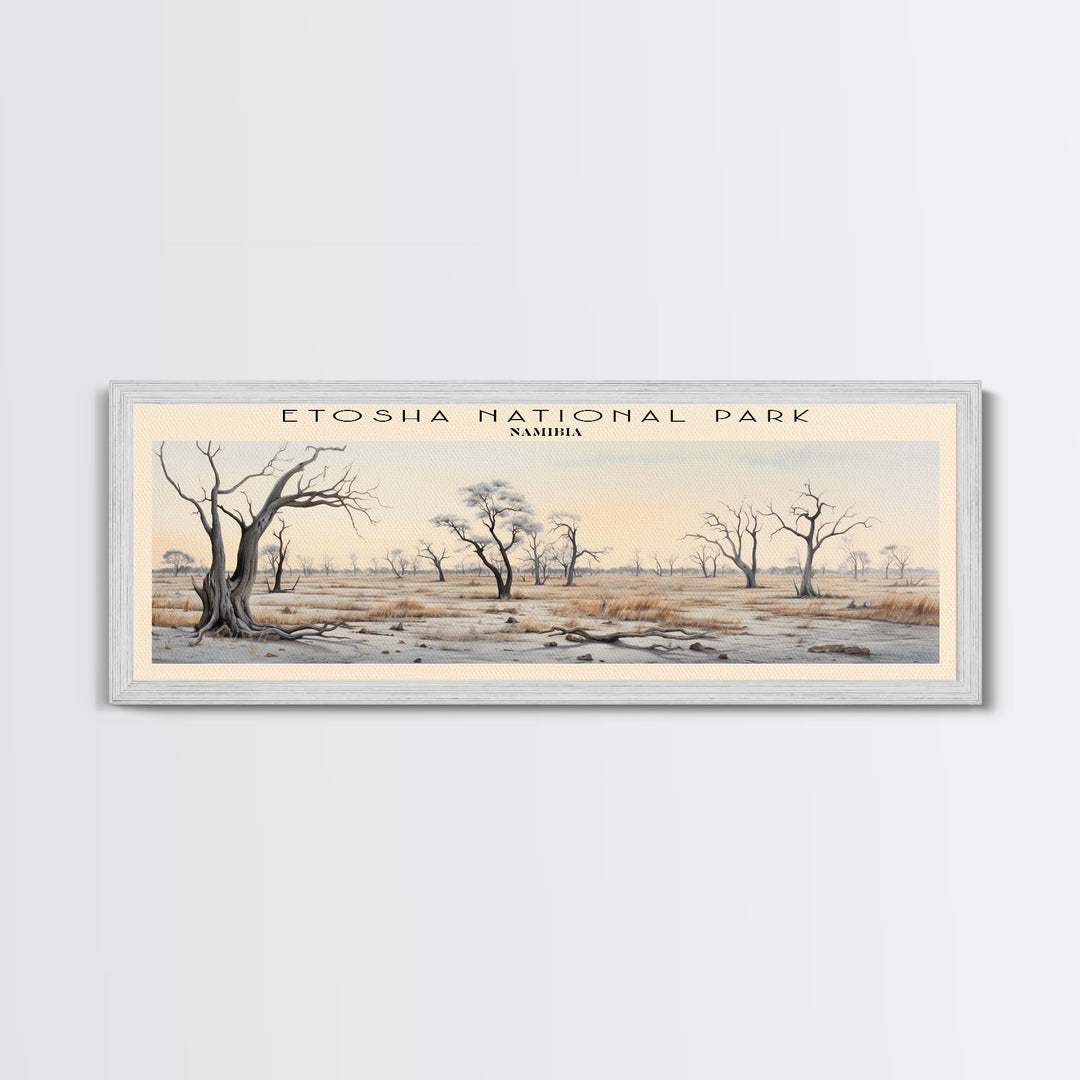 Etosha National Park Travel Poster Print, Framed Canvas Wall Art, Metal Wall Art, COUNTRY art, Gift For Him, Travel Wall Art, Travel Lover Gift