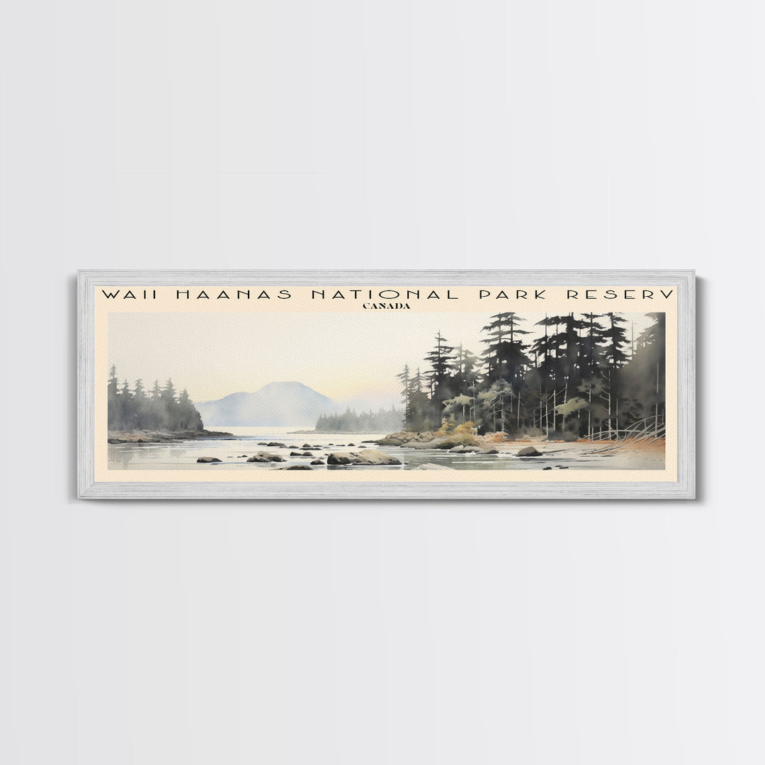 Gwaii Haanas National Park Reserve Retro Style Travel Poster - Framed Canvas Print - COUNTRY Travel Decor | Vintage Style Home Decor - Travel Print - Wall Art