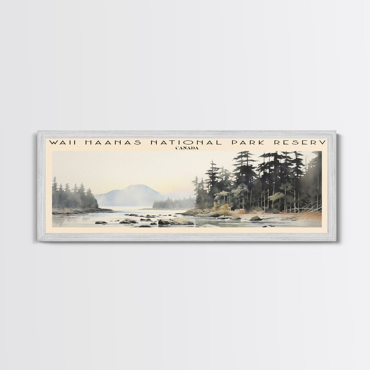 Gwaii Haanas National Park Reserve Retro Style Travel Poster - Framed Canvas Print - COUNTRY Travel Decor | Vintage Style Home Decor - Travel Print - Wall Art