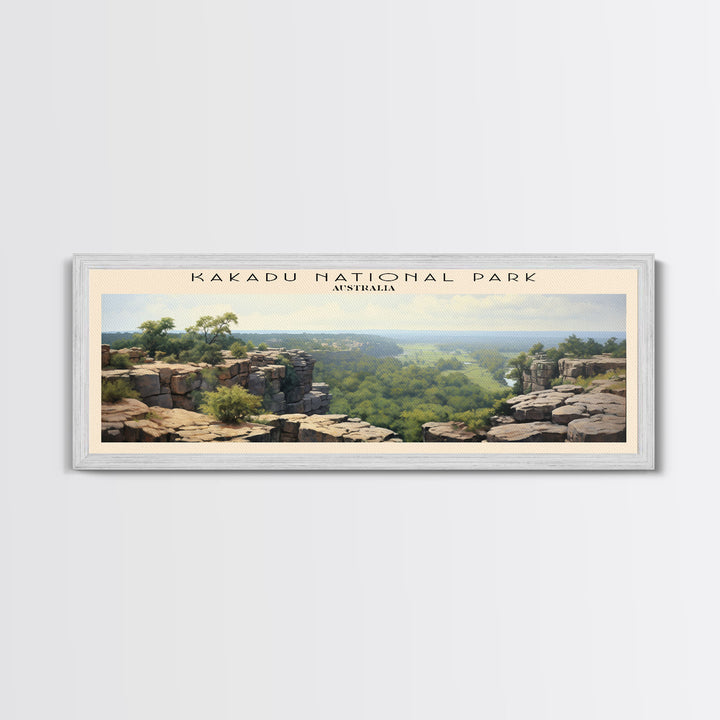 Kakadu National Park Travel Art Framed Canvas Print, COUNTRY Wall Decor, Home Decor, Travel Poster, Vintage Wall Art, Watercolor Painting