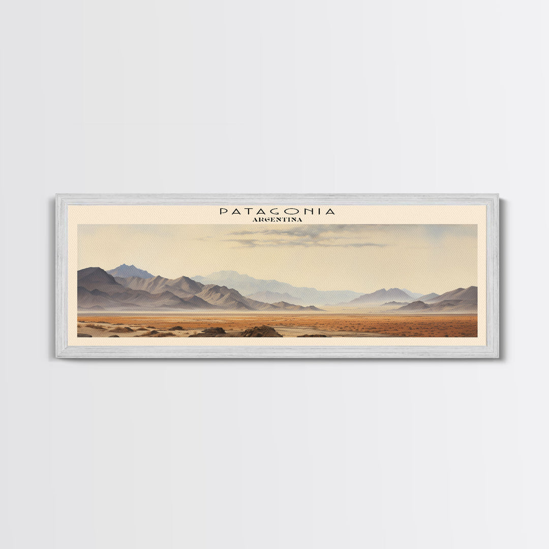 Patagonia COUNTRY Travel Poster Print, Framed Canvas Print, COUNTRY Travel Art, Wood Framed Art, Wall Hanging, Home Decor
