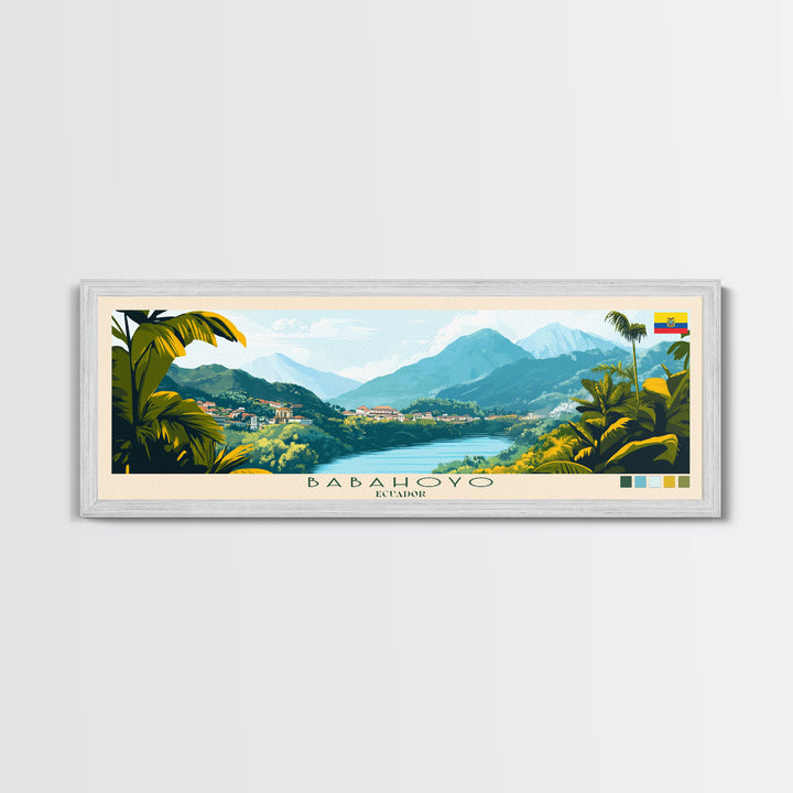 Babahoyo, Ecuador Travel Poster Panoramic Canvas Print, Babahoyo, Ecuador Painting, Ecuador Art, Babahoyo Travel Art, Guest Room Painting