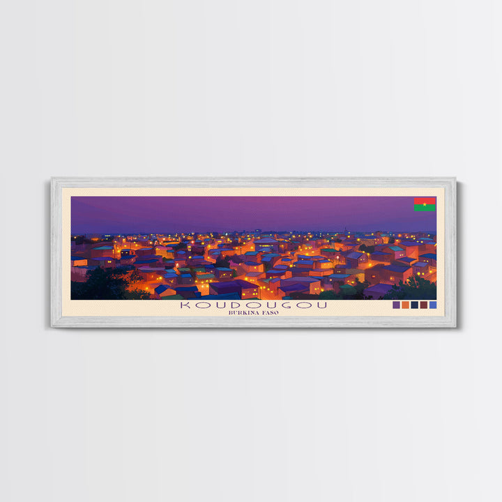Koudougou, Burkina Faso Travel Poster Panoramic Canvas Print, Koudougou, Burkina Faso Painting, Burkina Faso Art, Koudougou Travel Art, Guest Room Painting