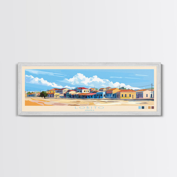 Lobito, Angola Travel Poster Panoramic Canvas Print, Lobito, Angola Painting, Angola Art, Lobito Travel Art, Guest Room Painting
