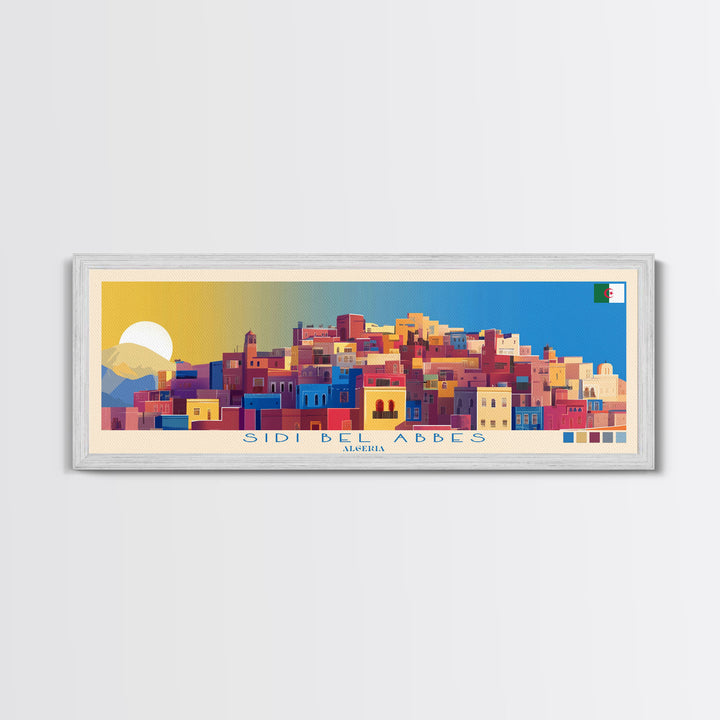 Sidi bel Abbes, Algeria Travel Poster Panoramic Canvas Print, Sidi bel Abbes, Algeria Painting, Algeria Art, Sidi bel Abbes Travel Art, Guest Room Painting