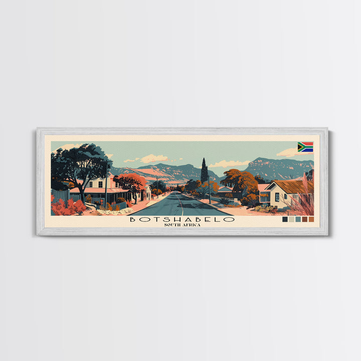 Botshabelo, South Africa Panoramic Canvas Print, Botshabelo, South Africa Painting, South Africa Art, Botshabelo Travel Poster, Travel Art, Guest Room Painting