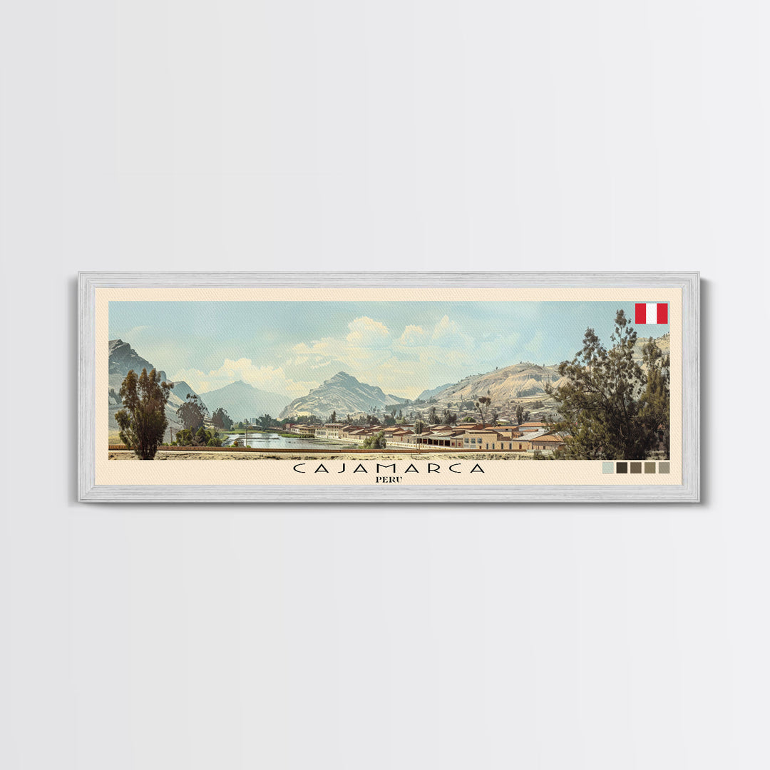Cajamarca, Peru Panoramic Canvas Print, Cajamarca, Peru Painting, Peru Art, Cajamarca Travel Poster, Travel Art, Guest Room Painting