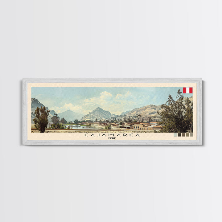 Cajamarca, Peru Panoramic Canvas Print, Cajamarca, Peru Painting, Peru Art, Cajamarca Travel Poster, Travel Art, Guest Room Painting