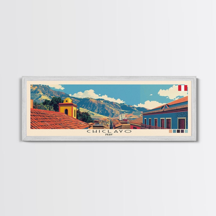 Chiclayo, Peru Panoramic Canvas Print, Chiclayo, Peru Painting, Peru Art, Chiclayo Travel Poster, Travel Art, Guest Room Painting