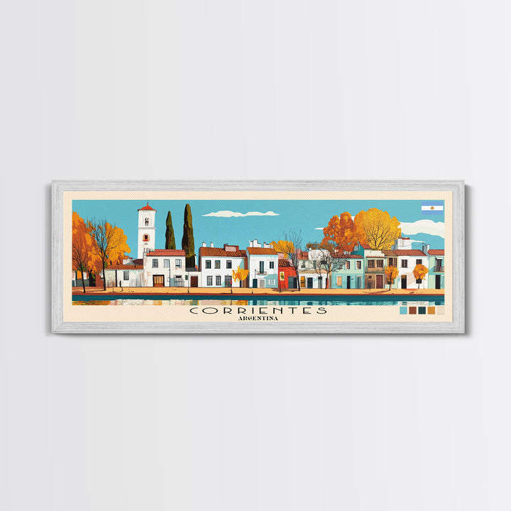Corrientes, Argentina Panoramic Canvas Print, Corrientes, Argentina Painting, Argentina Art, Corrientes Travel Poster, Travel Art, Vacation Gift