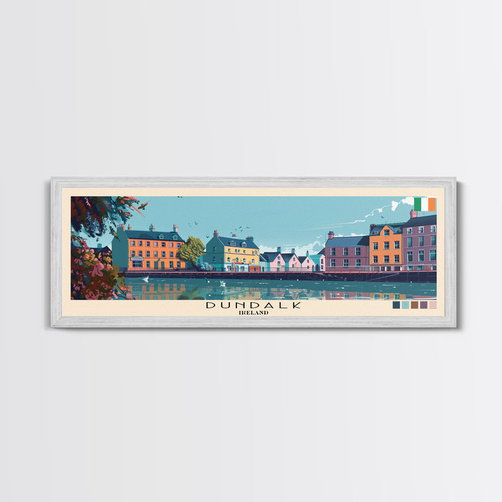 Dundalk, Ireland Panoramic Canvas Print, Dundalk, Ireland Painting, Ireland Art, Dundalk Travel Poster, Travel Art, Guest Room Painting