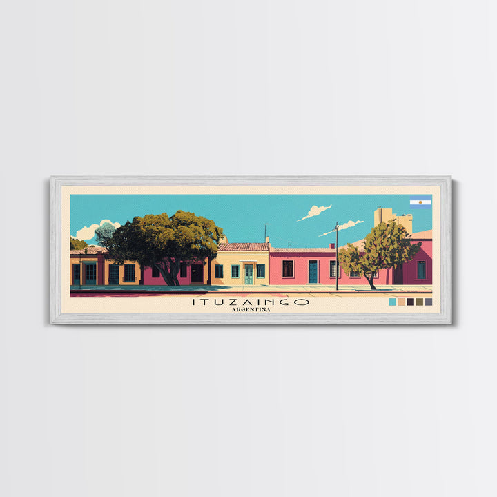 Ituzaingo, Argentina Panoramic Canvas Print, Ituzaingo, Argentina Painting, Argentina Art, Ituzaingo Travel Poster, Travel Art, Vacation Gift
