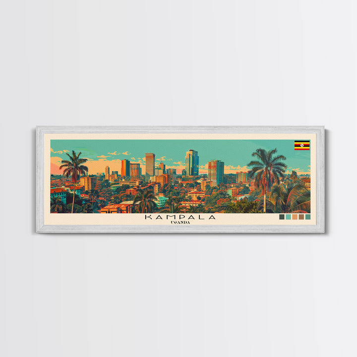 Kampala, Uganda Panoramic Canvas Print, Kampala, Uganda Painting, Uganda Art, Kampala Travel Poster, Travel Art, Living Room Painting