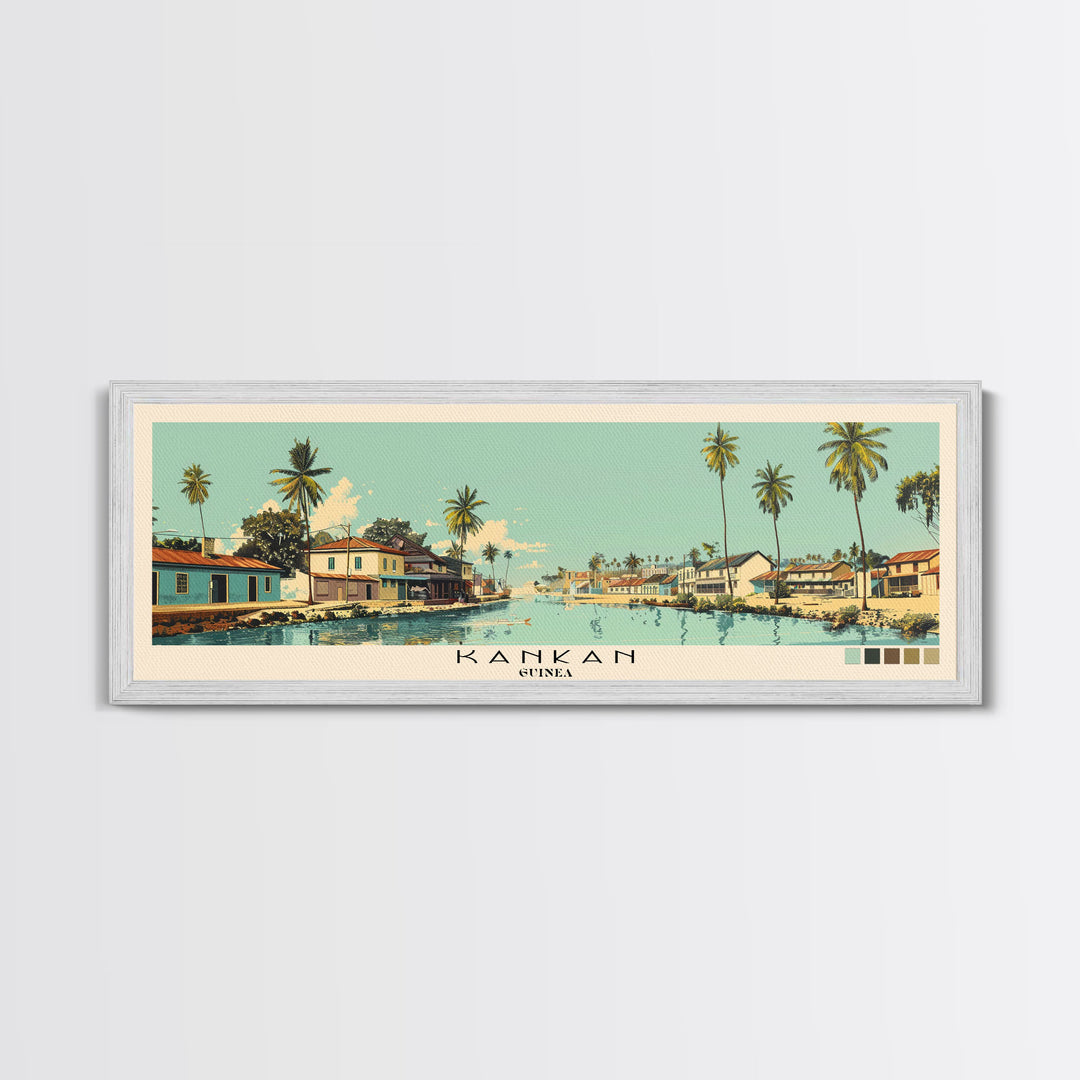 Kankan, Guinea Panoramic Canvas Print, Kankan, Guinea Painting, Guinea Art, Kankan Travel Poster, Travel Art, Guest Room Painting