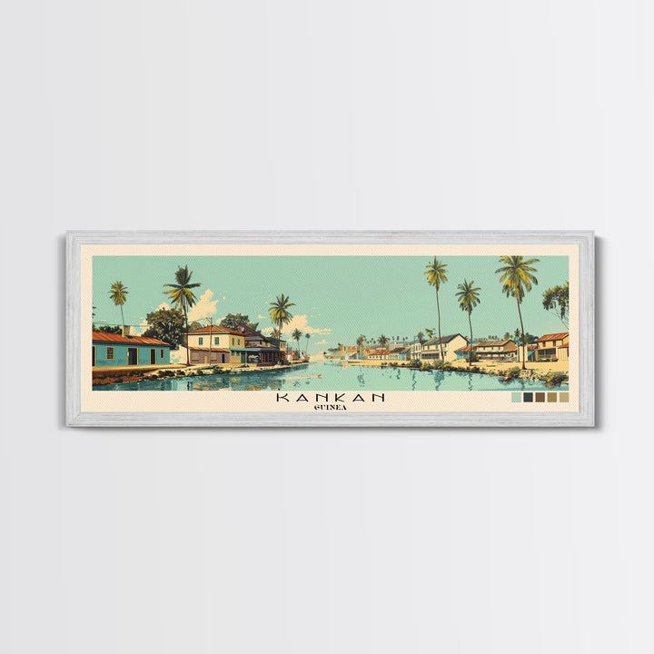 Kankan, Guinea Panoramic Canvas Print, Kankan, Guinea Painting, Guinea Art, Kankan Travel Poster, Travel Art, Guest Room Painting