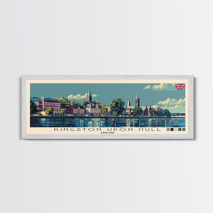 Kingston upon Hull, England Panoramic Canvas Print, Kingston upon Hull, England Painting, England Art, Kingston upon Hull Travel Poster, Travel Art, Housewarming Gift