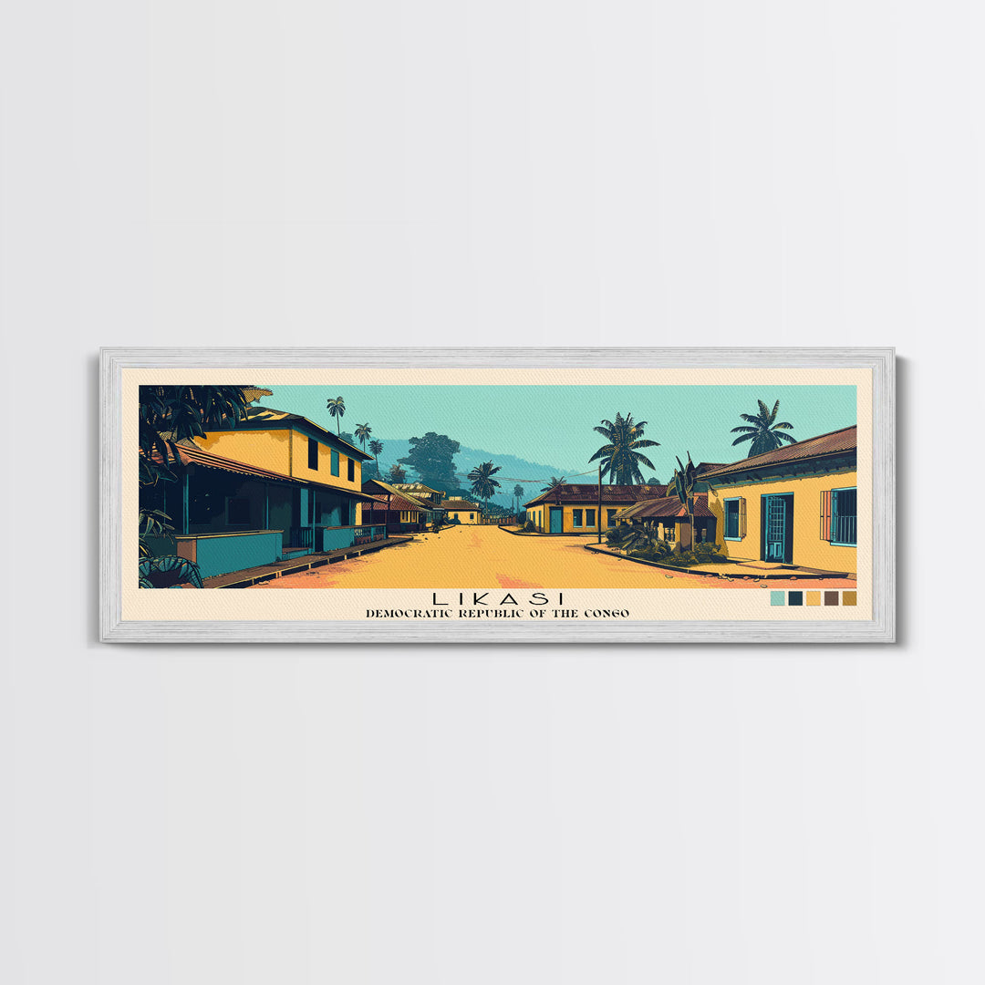 Likasi, Congo Panoramic Canvas Print, Likasi, Congo Painting, Congo Art, Likasi Travel Poster, Travel Art, Guest Room Painting