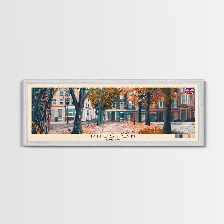 Preston, England Panoramic Canvas Print, Preston, England Painting, England Art, Preston Travel Poster, Travel Art, Guest Room Painting