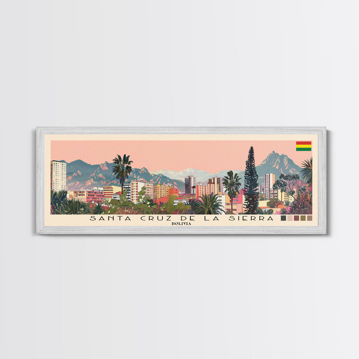 Santa Cruz de la Sierra, Bolivia Panoramic Canvas Print, Santa Cruz de la Sierra, Bolivia Painting, Bolivia Art, Santa Cruz de la Sierra Travel Poster, Travel Art, Housewarming Gift
