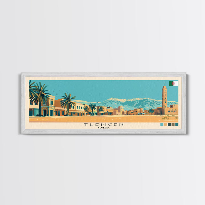 Tlemcen, Algeria Panoramic Canvas Print, Tlemcen, Algeria Painting, Algeria Art, Tlemcen Travel Poster, Travel Art, Housewarming Gift