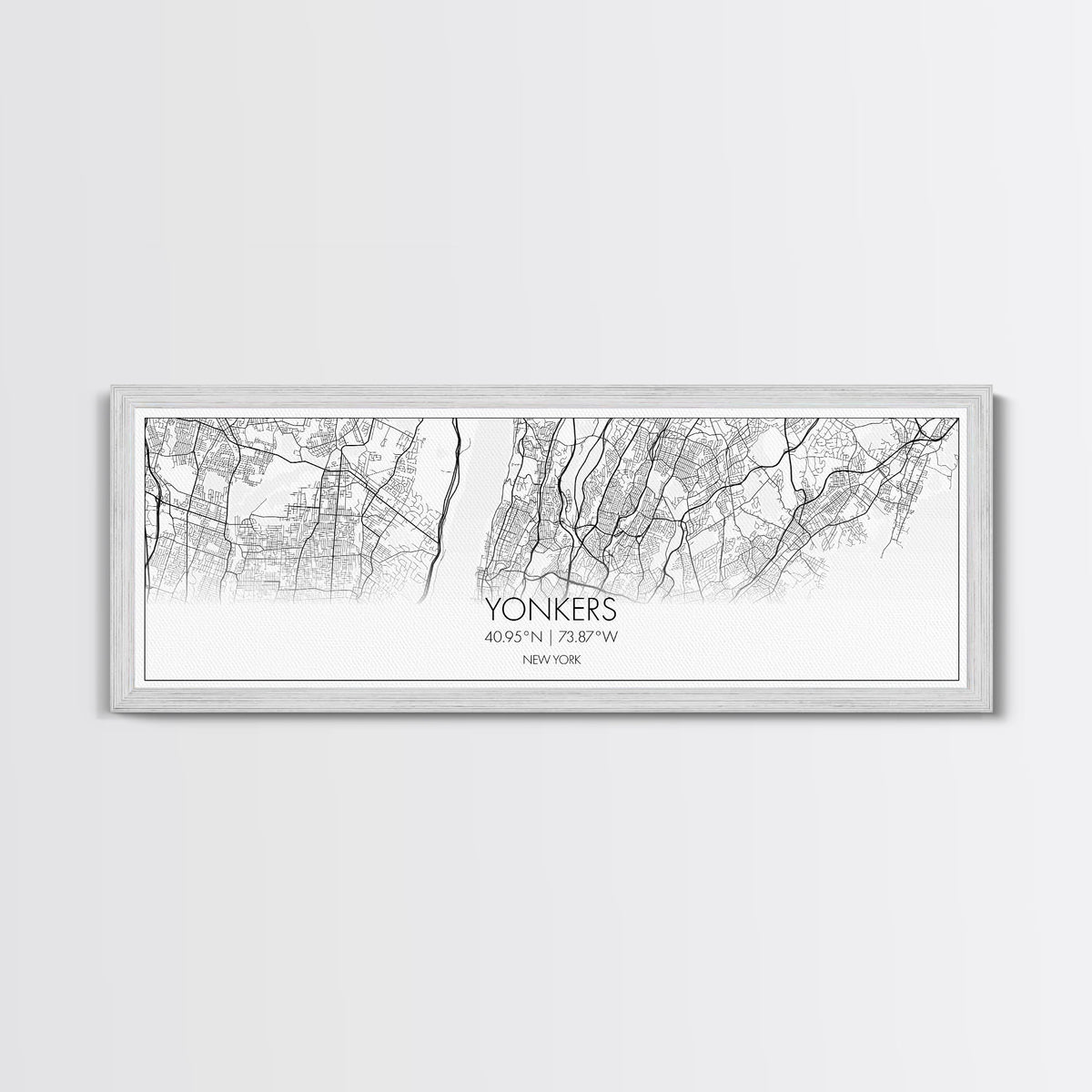 Panoramic Yonkers City Map, New York Art, Map Print, Minimalist Wall Art, Canvas Art, Housewarming Gift, Street Map Art, Closing Gift