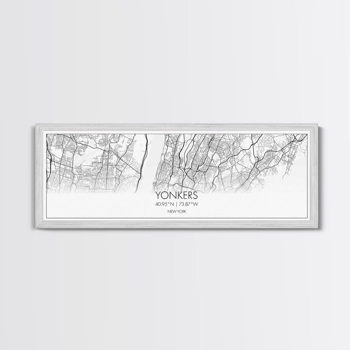 Panoramic Yonkers City Map, New York Art, Map Print, Minimalist Wall Art, Canvas Art, Housewarming Gift, Street Map Art, Closing Gift