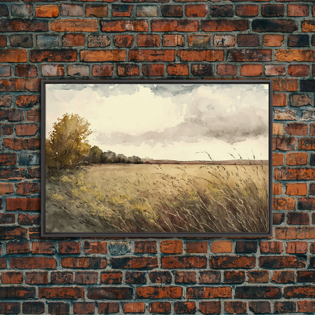 Muted Landscape Oil Painting | Canvas Print | Framed Wall Art | Vintag ...