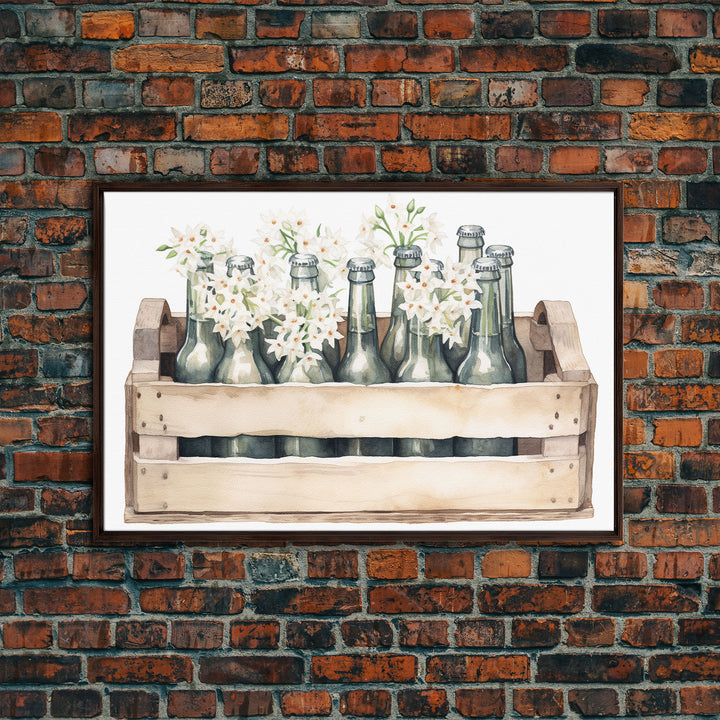 Farmhouse Kitchen Art - White Hydrangea Flowers, Vintage Cottage Style Wall Decor Prints or Canvas Artwork, Rustic / Primitive Kitchen Decor