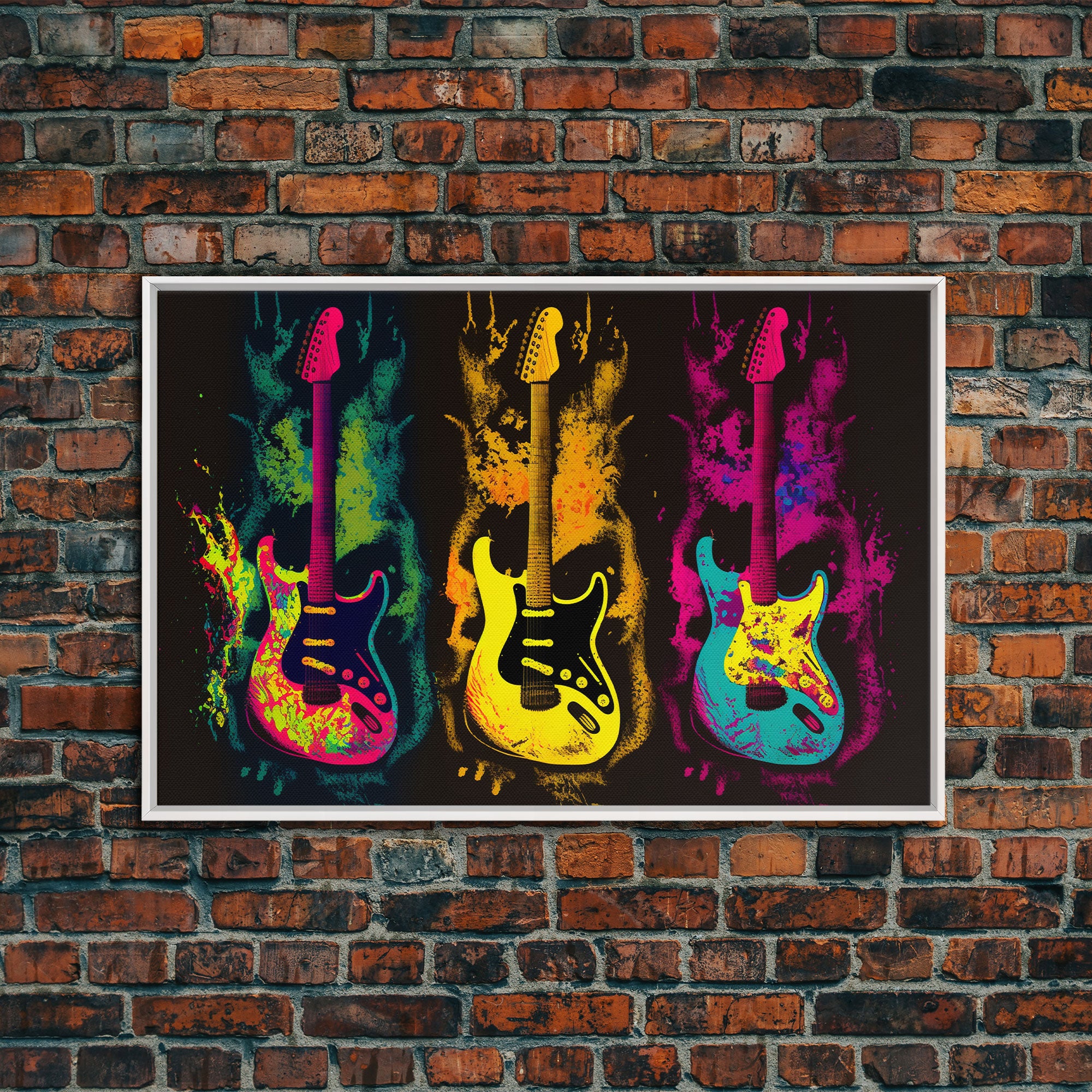 Psychedelic Electric Guitar Graffiti Pop Art, Instrument Drawings