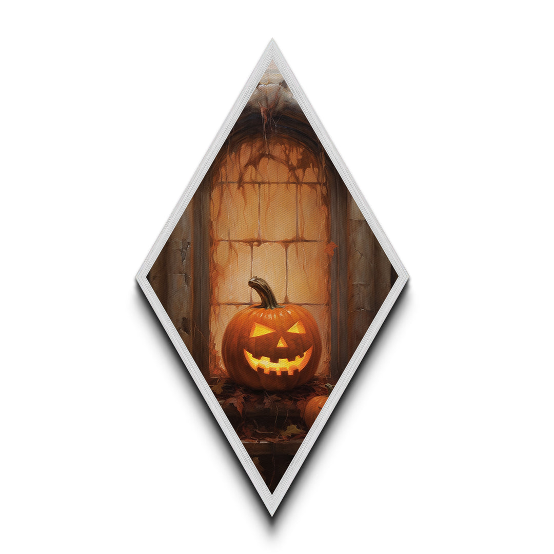 Spooky Haunted Halloween jack O' Lantern Oil Painting Print, Dark Academia Wall Art, Spooky Victorian Halloween Decor