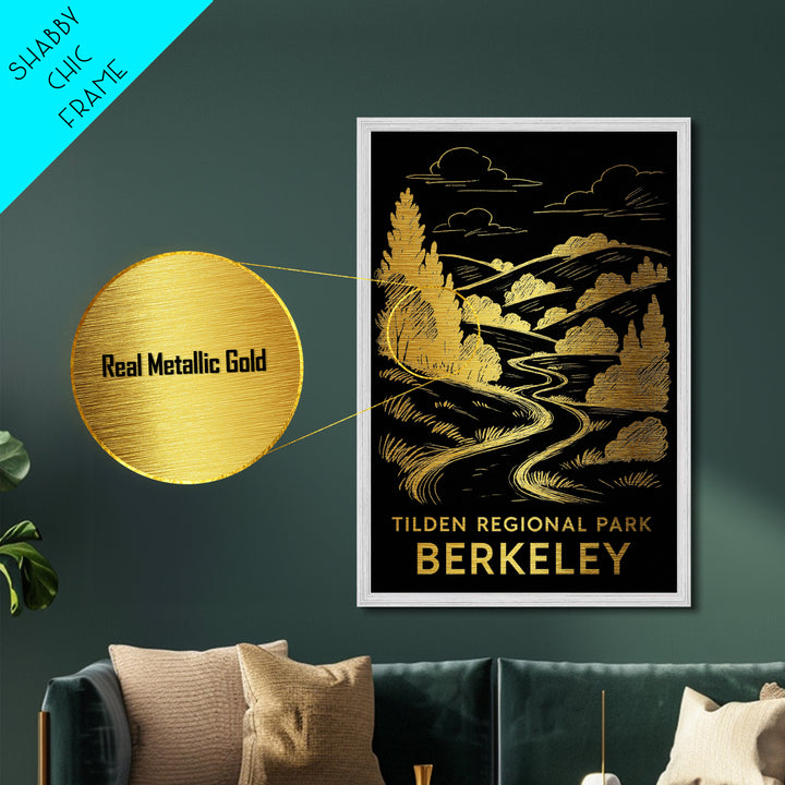 Berkeley California art, Metallic Gold Art, Best Friend Gifts, Metal Art, Wood Framed Art, Birthday Travel Gift, Destination Gift