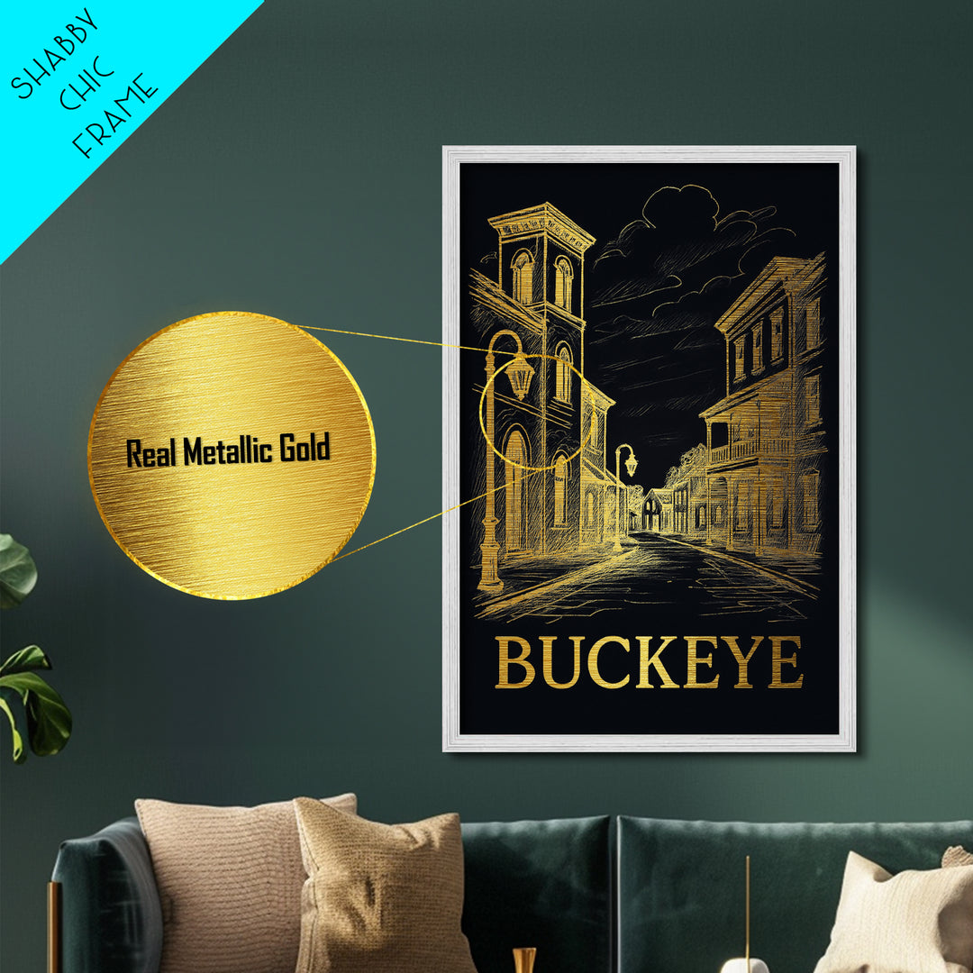 Buckeye Arizona art, Metallic Gold Art, Best Friend Gifts, Metal Art, Wood Framed Art, Birthday Travel Gift, Destination Gift
