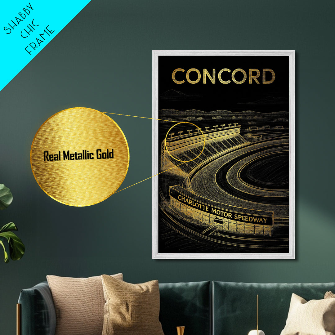 Concord California travel, Metallic Gold Print, Closing Gift, Metal Art, Wood Framed Art, Anniversary Travel Gift, Retirement Travel Gift