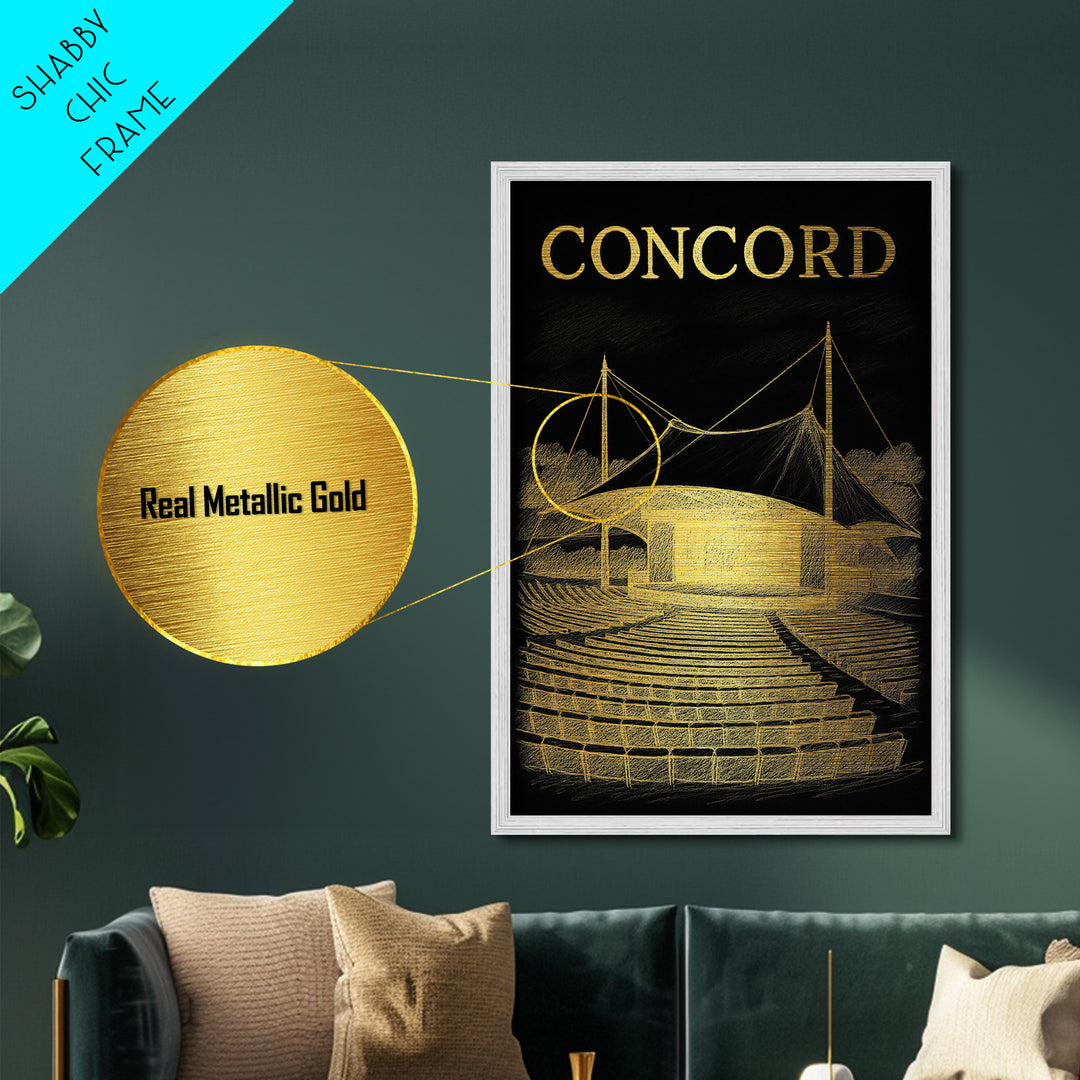 Concord California art, Metallic Gold Art, Office Decor, Metal Art, Wood Framed Art, Graduation Travel Gift, Destination Gift