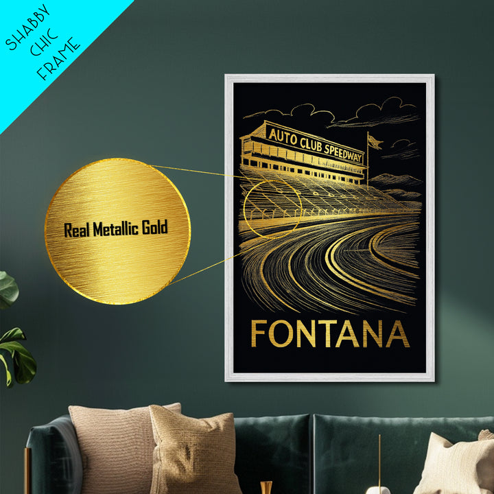 Fontana California art, Metallic Gold Art, Travel Art Prints, Metal Art, Wood Framed Art, Adventure Lover Gift, Traveler Gift