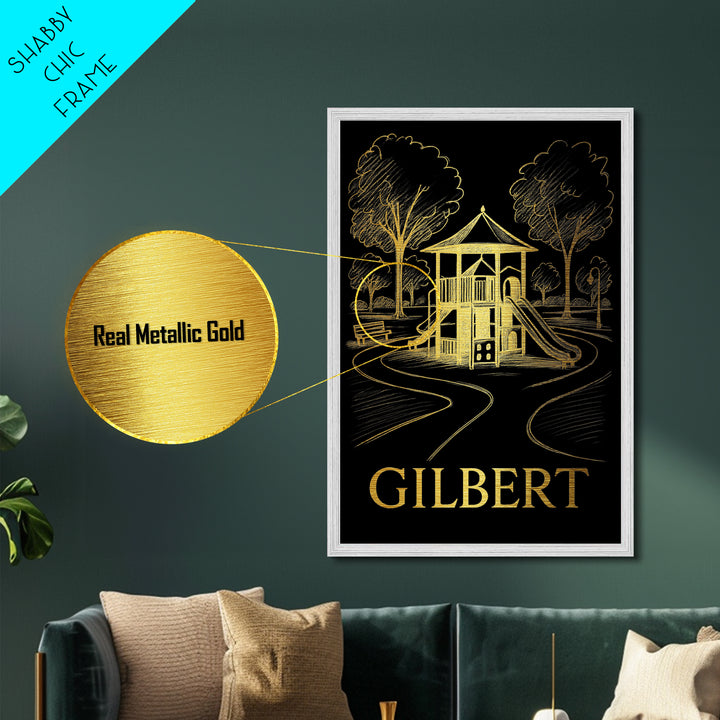 Gilbert Arizona art, Metallic Gold Art, Best Friend Gifts, Metal Art, Wood Framed Art, Birthday Travel Gift