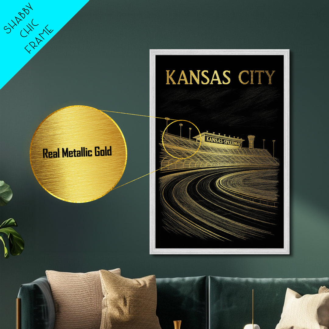 Kansas City Missouri travel, Metallic Gold Print, Closing Gift, Metal Art, Wood Framed Art, Anniversary Travel Gift, Retirement Travel Gift
