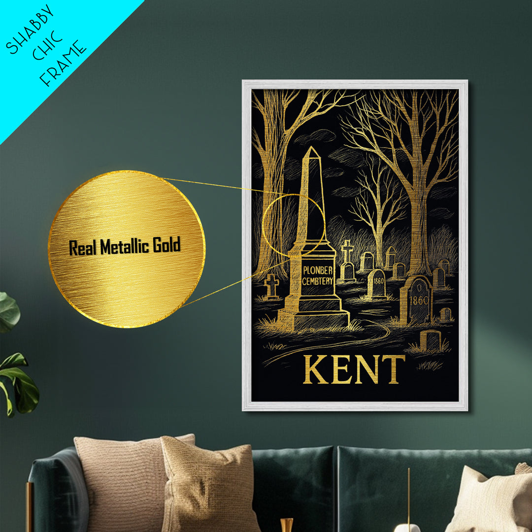 Kent Washington art, Metallic Gold Art, Modern House Art, Metal Art, Wood Framed Art, Graduation Travel Gift, Travel Gift