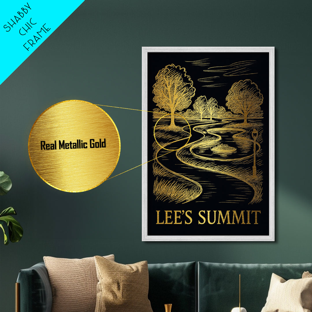 Lee’s Summit Missouri art, Metallic Gold Art, Travel Art Prints, Metal Art, Wood Framed Art, Adventure Lover Gift, Traveler Gift