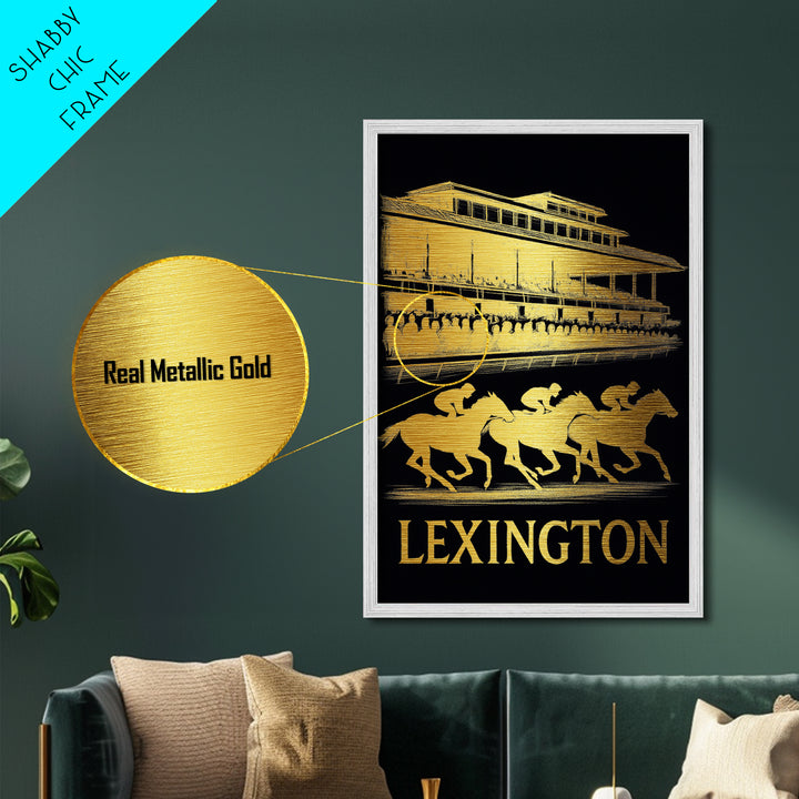 Lexington Kentucky art, Metallic Gold Art, Best Friend Gifts, Metal Art, Wood Framed Art, Birthday Travel Gift, Destination Gift