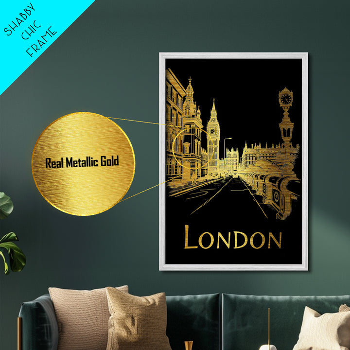 London art, Metallic Gold Art, Travel Art Prints, Metal Art, Wood Framed Art, Best Friend Gifts, Adventure Lover Gift