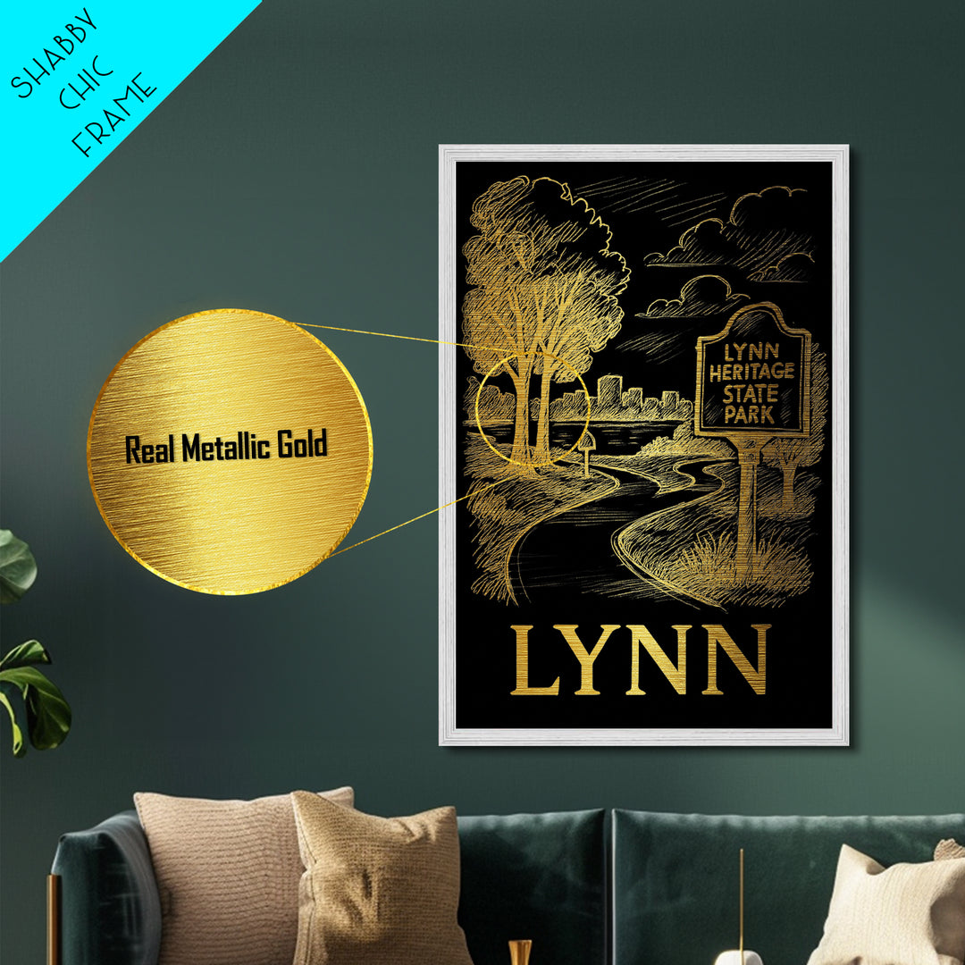 Macon Georgia travel, Metallic Gold Print, Housewarming Gift, Metal Art, Wood Framed Art, Newlywed Travel Gift