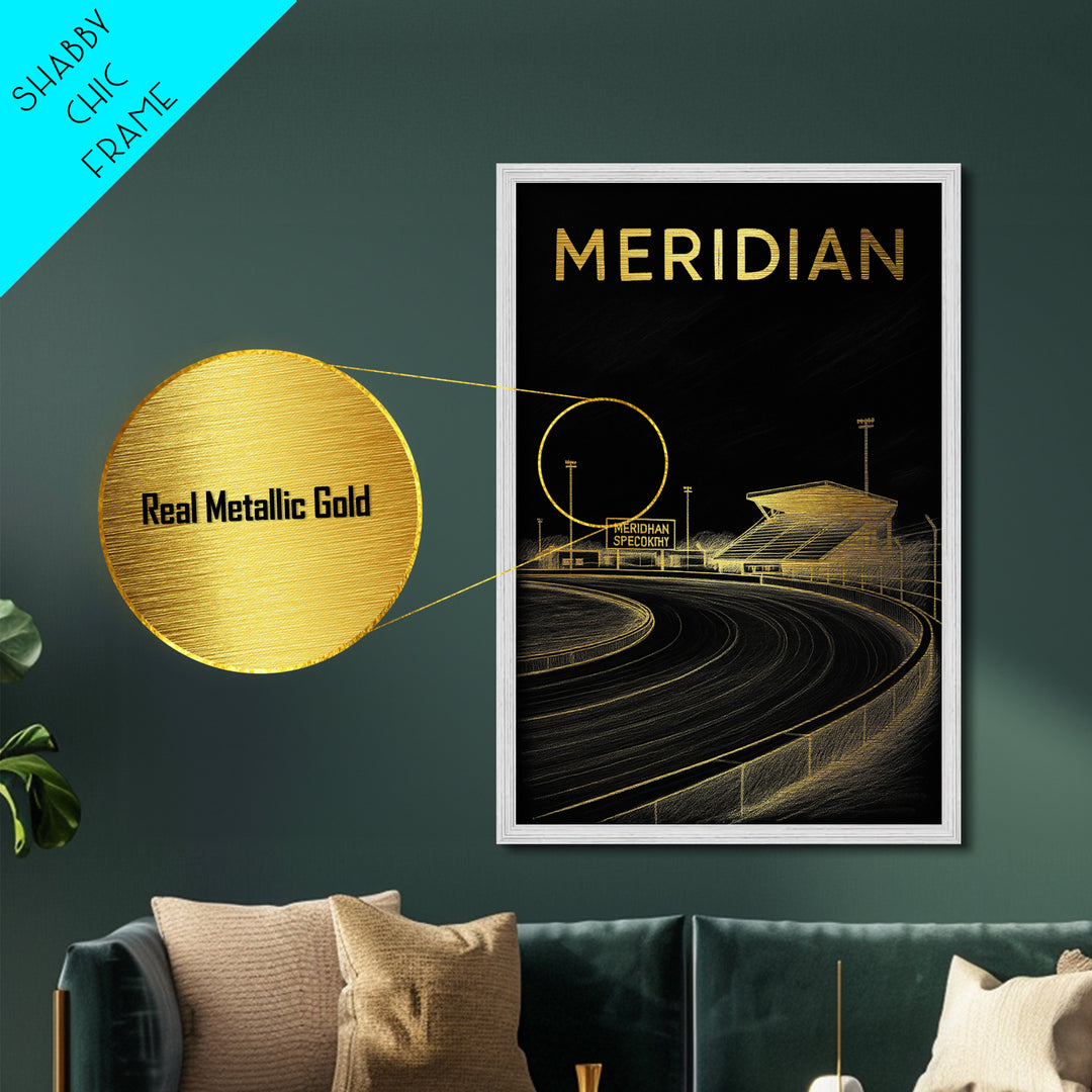Meridian Idaho travel, Metallic Gold Print, Modern House Art, Metal Art, Wood Framed Art, Traveler Gift
