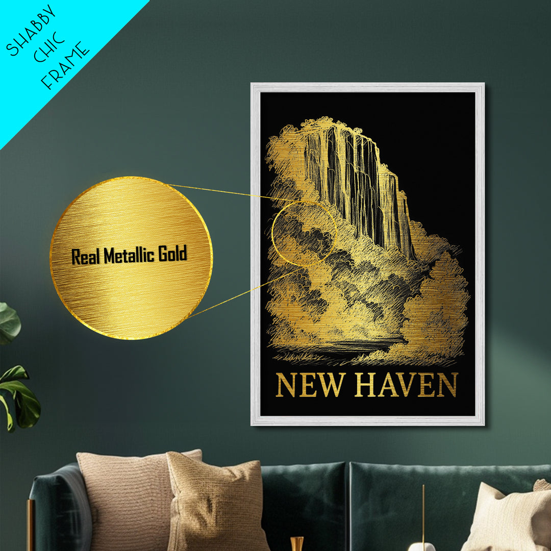 New Orleans Louisiana travel, Metallic Gold Print, Closing Gift, Metal Art, Wood Framed Art, Anniversary Travel Gift, Retirement  Gift