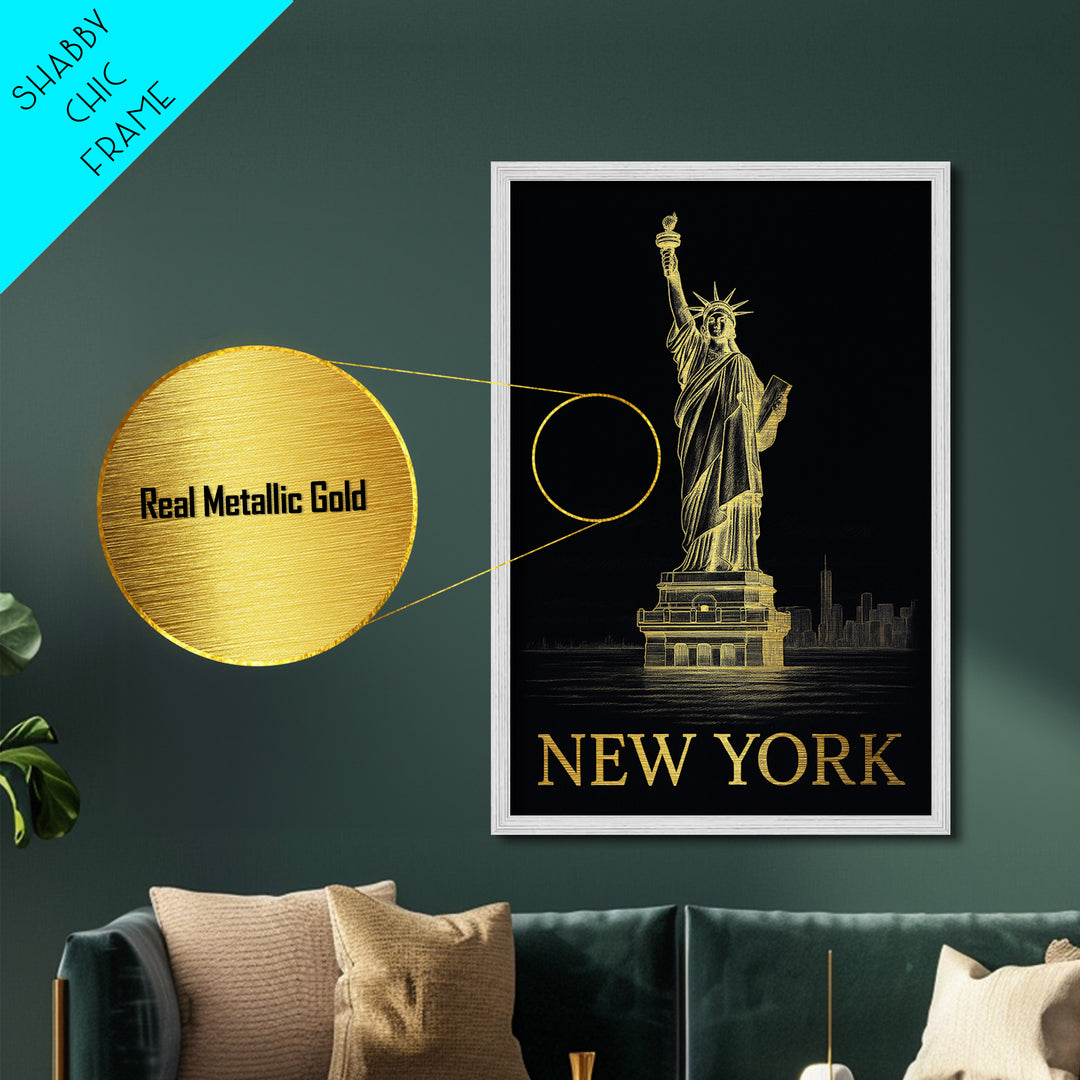 New York New York travel, Metallic Gold Print, College Dorm Décor, Metal Art, Wood Framed Art, Graduation Travel Gift, Traveler Gift