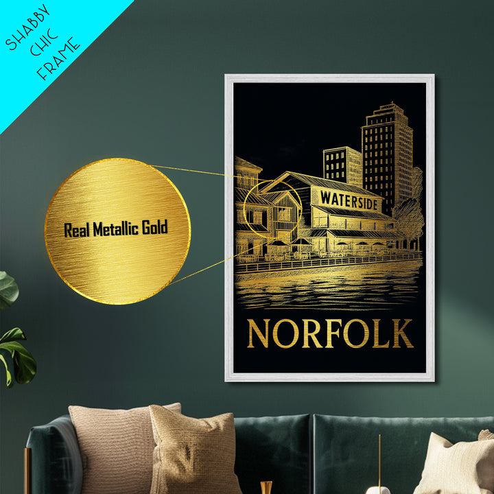North Charleston South Carolina art, Metallic Gold Art, Best Friend Gifts, Metal Art, Wood Framed Art, Birthday Travel Gift