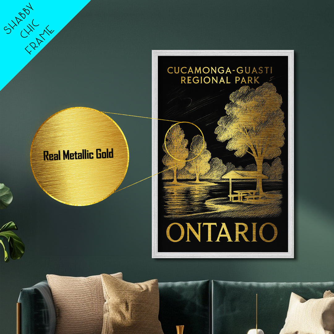 Ontario California art, Metallic Gold Art, Best Friend Gifts, Metal Art, Wood Framed Art, Birthday Travel Gift, Destination Gift